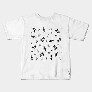 Music Notes Sketch Kids T-Shirt